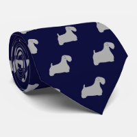 Sealyham Terrier Silhouetten Pattern Blue und Grau