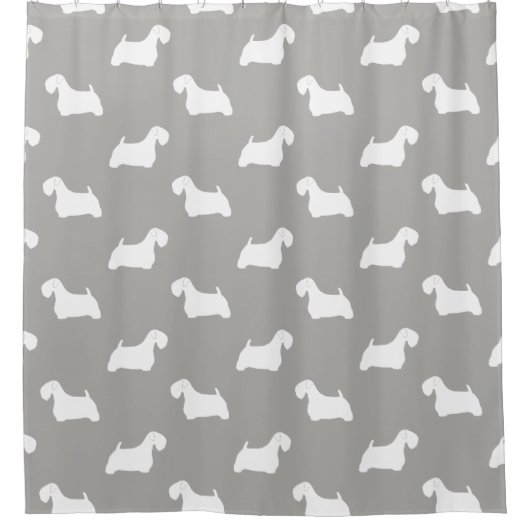 Sealyham Terrier Silhouetten Pattern Duschvorhang (Vorderseite)
