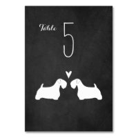 Sealyham Terrier Silhouetten Wedding Table Card