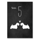 Sealyham Terrier Silhouetten Wedding Table Card Tischnummer (Rückseite)