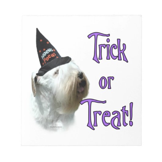 Sealyham Terrier Trick oder Treat Notizblock (Vorderseite)