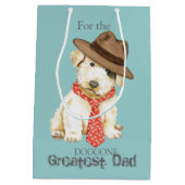 Sealyham Terrier Vater Medium Geschenktasche Mittlere Geschenktüte (Rückseite)
