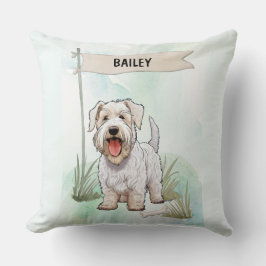 Sealyham Terrier Watercolor Personalized Dog Kissen