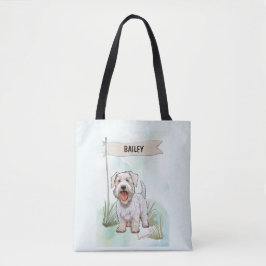 Sealyham Terrier Watercolor Personalized Dog Tasche
