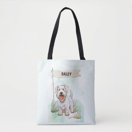 Sealyham Terrier Watercolor Personalized Dog Tasche (Vorderseite)