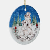 Sealyham Terrier Winter Keramik Ornament (Rechts)