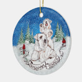 Sealyham Terrier Winter Keramik Ornament (Links)