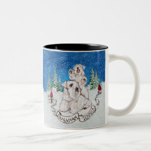 Sealyham Terrier Winter Zweifarbige Tasse