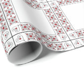 SEAM MATCHES: Valentine Red Heart Wrapping Paper Geschenkpapier (Rolleneckpunkt)