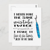 Seam Ripper - Gleicher Fehler zweimal Postkarte (Vorne/Hinten)