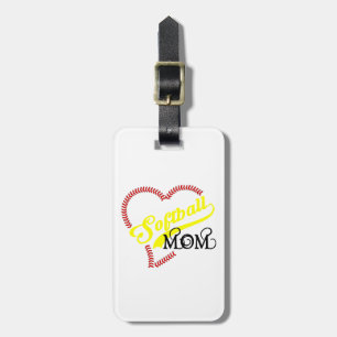Seam Stitch Heart Softball Mama Näht Gepäckmarke Gepäckanhänger