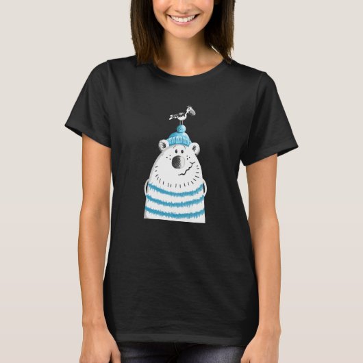Seaman Bear With Seagull I Maritime T-Shirt (Vorderseite)