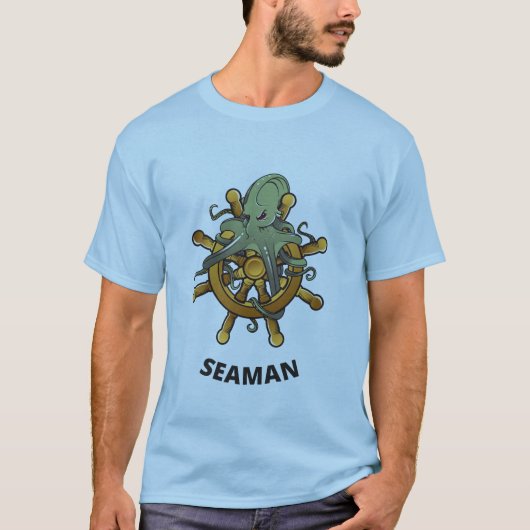 Seaman Ships Wheel and Octopus T-Shirt (Vorderseite)