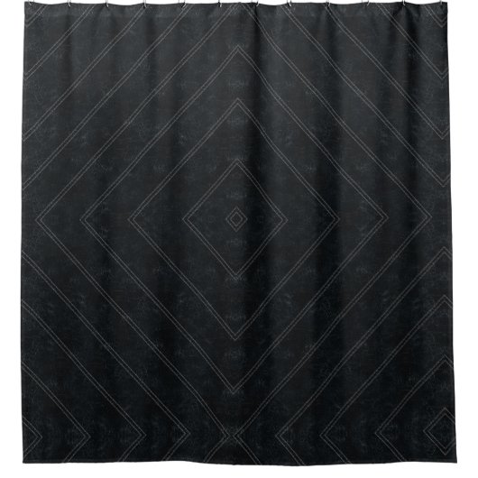 Seamed Look Black 'Leather' Pattern Duschvorhang (Vorderseite)