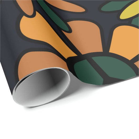 Seamless 70's retro hippie flowers pattern - Vinta Geschenkpapier (Rolleneckpunkt)