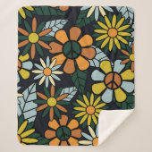 Seamless 70's retro hippie flowers pattern - Vinta Sherpadecke (Vorderseite)