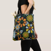 Seamless 70's retro hippie flowers pattern - Vinta Tasche (Von Nahem)