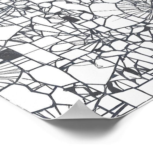 Seamless Abstract Decoupage Template Line Art Poster (Ecke)