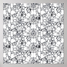 Seamless Abstract Decoupage Template Line Art
