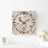 Seamless abstract modern checkered plaid floral be quadratische wanduhr (Zuhause)