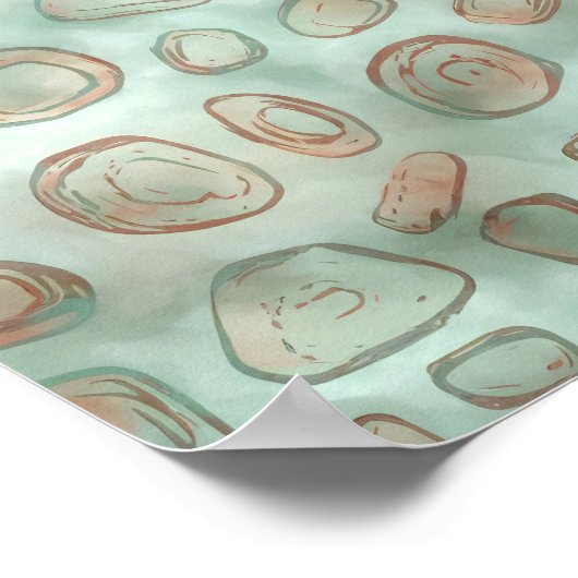 Seamless Abstract Patina Mist Fabric Pattern Poster (Ecke)