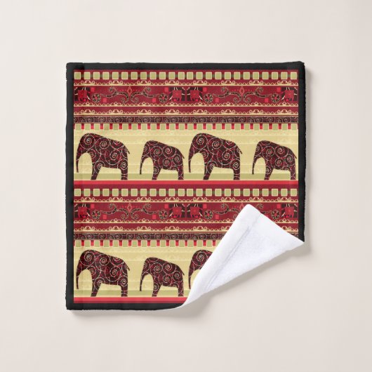 Seamless african ethno design ornamental elephant badhandtuch set (Waschlappen)