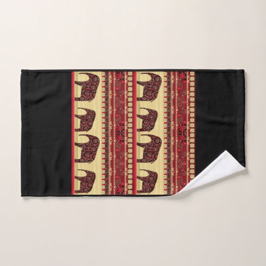 Seamless african ethno design ornamental elephant badhandtuch set (Handtuch)