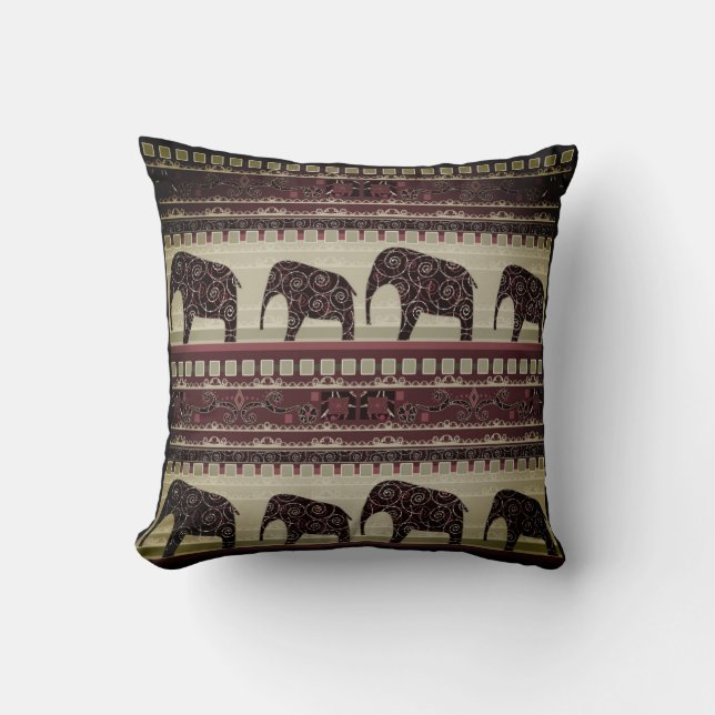 Seamless african ethno design ornamental elephant  kissen (Vorderseite)