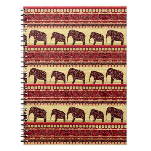 Seamless african ethno design ornamental elephant notizblock (Vorderseite)
