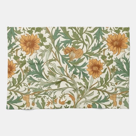 Seamless Arts and Crafts style repeating pattern Geschirrtuch (Horizontal)