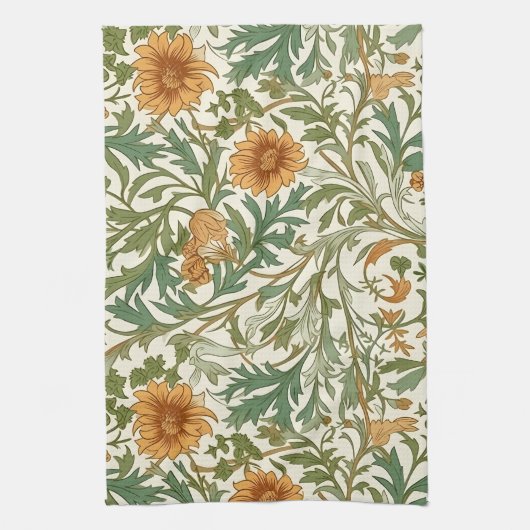 Seamless Arts and Crafts style repeating pattern Geschirrtuch (Vertikal)