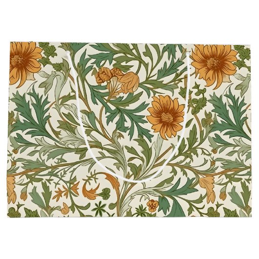 Seamless Arts and Crafts style repeating pattern Große Geschenktüte (Rückseite)