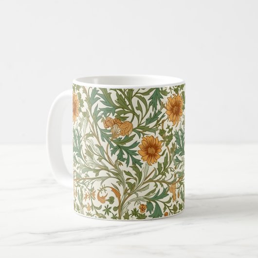 Seamless Arts and Crafts style repeating pattern Kaffeetasse (Vorderseite Links)