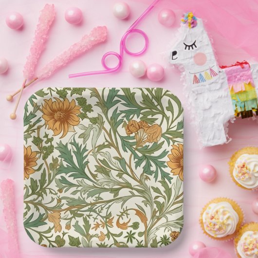 Seamless Arts and Crafts style repeating pattern Pappteller (Party)