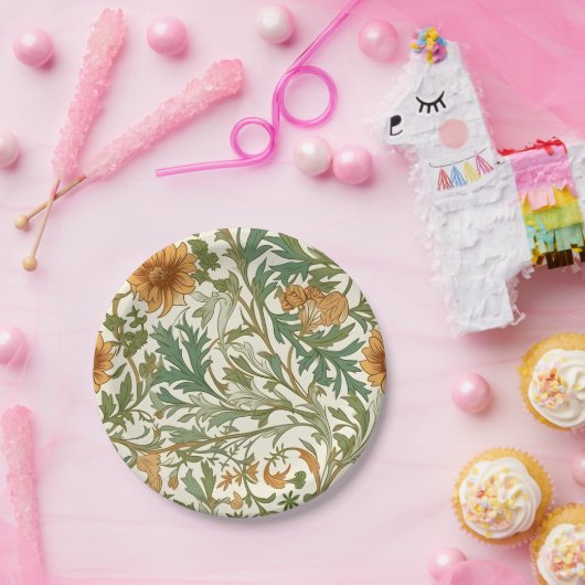 Seamless Arts and Crafts style repeating pattern Pappteller (Party)