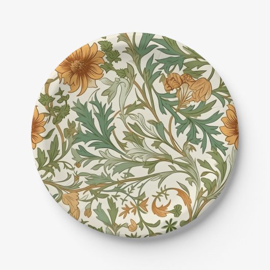 Seamless Arts and Crafts style repeating pattern Pappteller (Vorderseite)