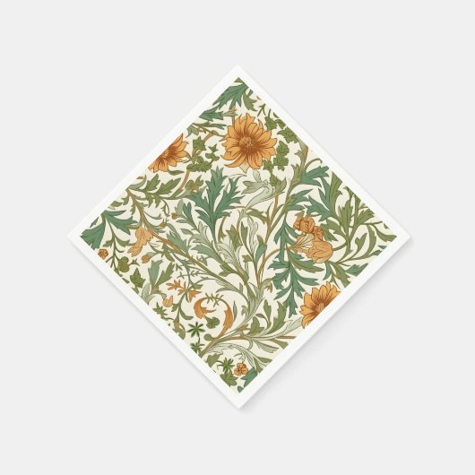 Seamless Arts and Crafts style repeating pattern Serviette (Ecke)