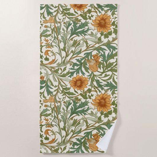 Seamless Arts and Crafts style repeating pattern Strandtuch (Vorderseite)