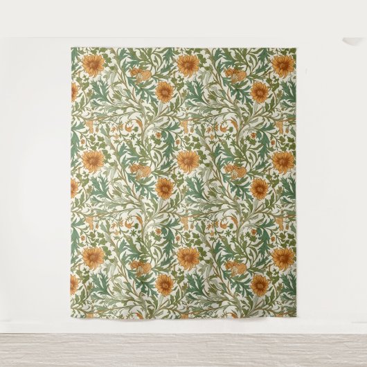 Seamless Arts and Crafts style repeating pattern Wandteppich (Vorderseite)