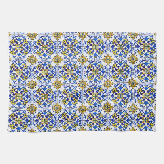 Seamless Azulejo Art Tile Geschirrtuch (Horizontal)