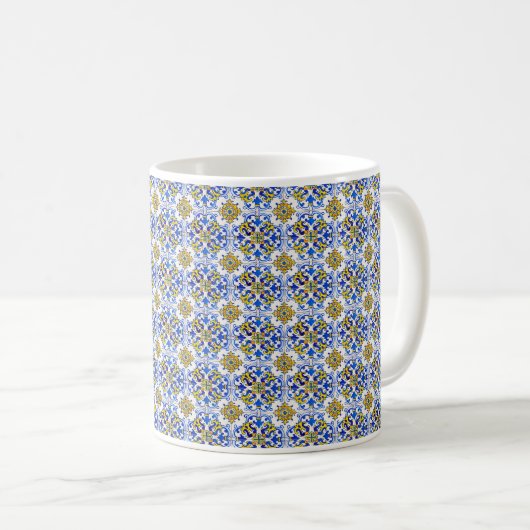 Seamless Azulejo Panel Tiles Kaffeetasse (VorderseiteRechts)