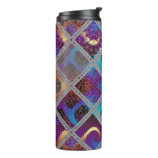 Seamless background pattern. Mosaic art pattern ba Thermosbecher (Nach links gedreht)