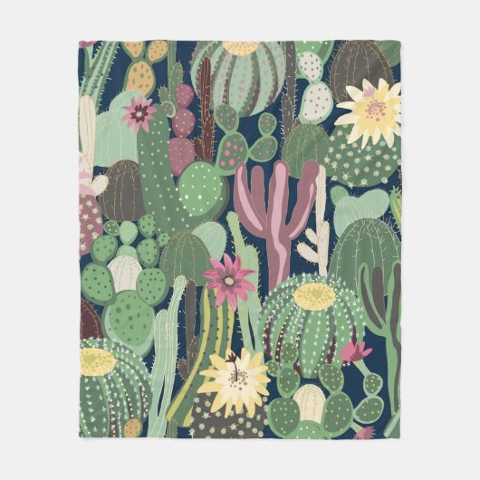 seamless background with cactus fleecedecke (Vorderseite)