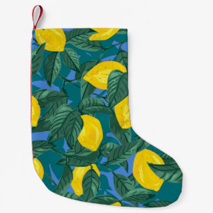Seamless background with lemons and leaves. Citrus Kleiner Weihnachtsstrumpf