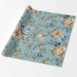 Seamless beautiful watercolor botanische Blume mit Geschenkpapier