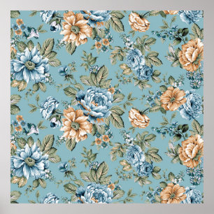 Seamless beautiful watercolor botanische Blume mit Poster