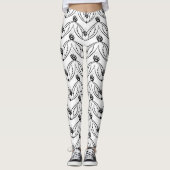Seamless Black and White Pattern Leggings (Vorderseite)