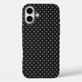 Seamless black and white polka dot pattern  iPhone 16 plus hülle