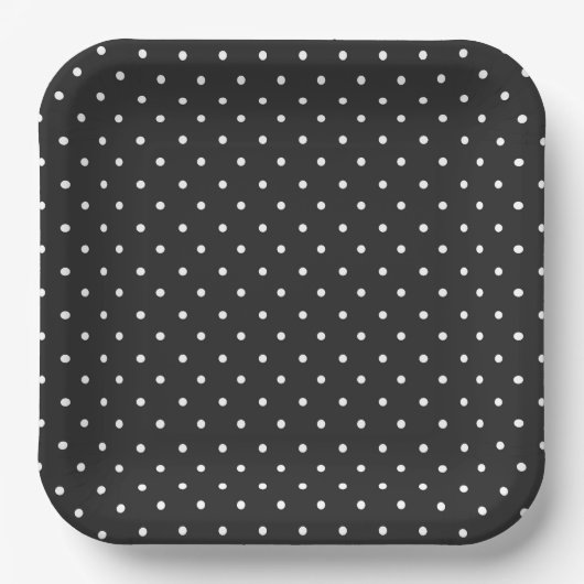 Seamless black and white polka dot pattern  pappteller (Vorderseite)
