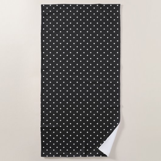 Seamless black and white polka dot pattern  strandtuch (Vorderseite)